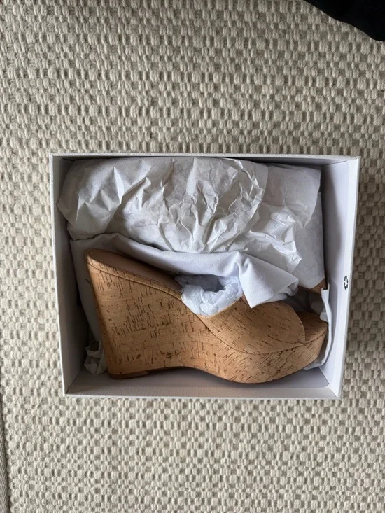 Veronica Beard Natural Cork Wedge Slide NEW WITH TAGS - Picture 2 of 4